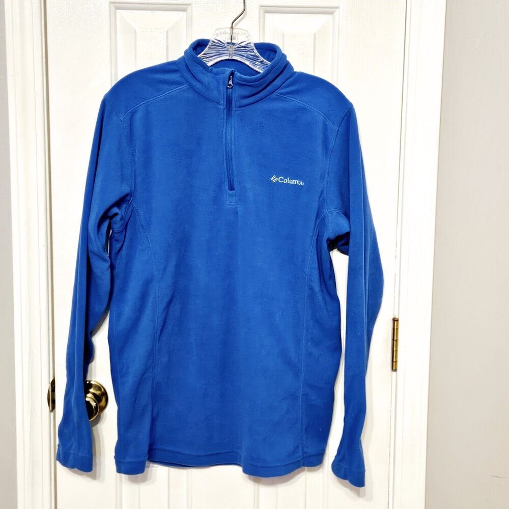 Mens Columbia Sportswear  Blue 1/4 Zip Pullover Light Fleece material size Small